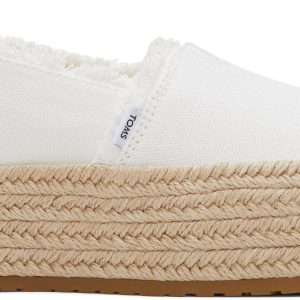 Valencia Platform Espadrille - White Canvas