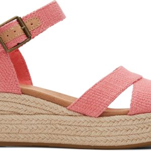 Audrey Espadrille Sandal - Shell Pink Metallic Linen Stripe