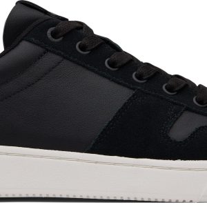 TRVL Lite Court Sneaker - Black Leather/Suede