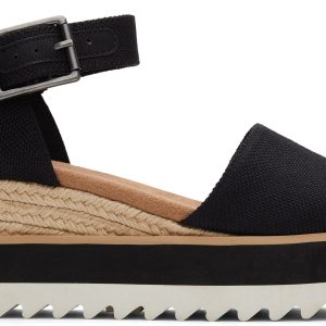 Diana Wedge Sandal Wide Fit - Black Canvas