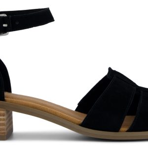 Jaclyn Fisherman Sandal - Black Kid Suede