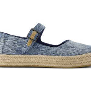 W's Carolina Mary Jane Textured Denim - Dark Sky