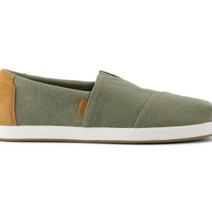M's Alpargata FWD Herringbone Canvas/ Tan Suede - Vetiver Grey