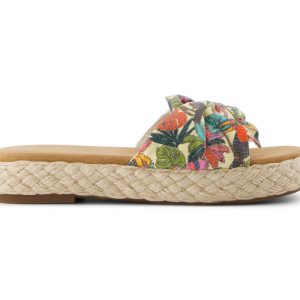 W's Abby Slide Multi Birds Of Paradise Canvas - Light Almond
