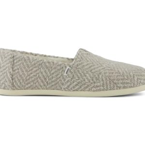 W's Alpargata Classic Cozy Herringbone/Faux Fur - Grey